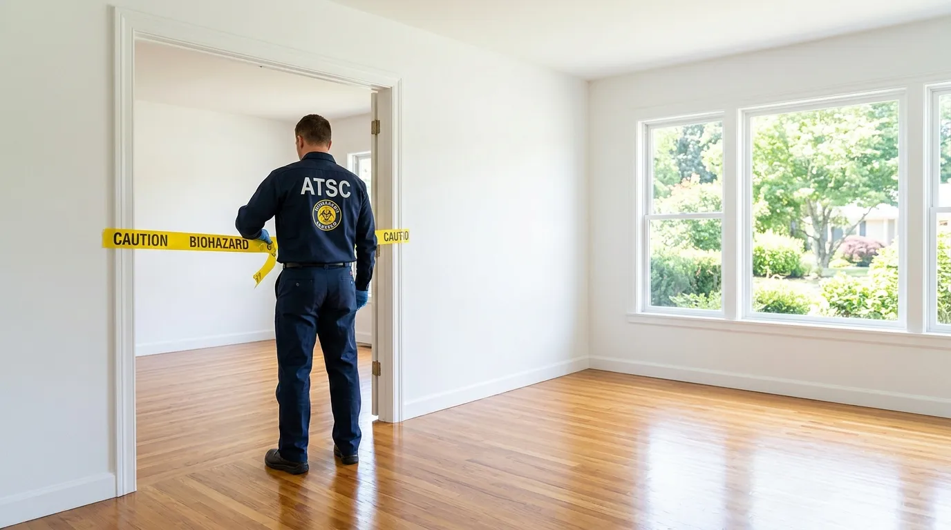 Certified biohazard cleanup crew performing Trauma Scene Cleanup in Tenafly